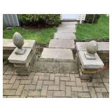 CEMENT DECORATIVE CAPS ARTICHOKE DESIGN ON ONE
