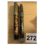 2 FOUNTAIN PENS PARKER AND ONE W/ 14K TIP