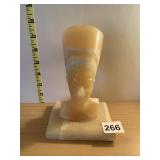 ALABASTER CARVED 8" H EGYPTIAN QUEEN NEFERTITI