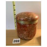 VINTAGE MARBLE HINGED 5.5" JAR