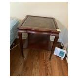 LEATHER INLAY SIDE TABLE 26.6