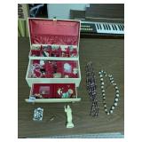 JEWELRY BOX W/ COSTUME JEWELRY