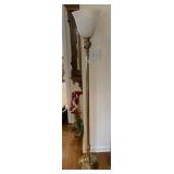 STIFFEL STURDY BRASS 69 INCH FLOOR LAMP WITH