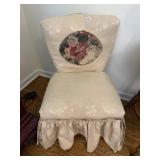 NEEDLEWORK BACK SLIPPER CHAIR 30 INCHES HIGH X 19