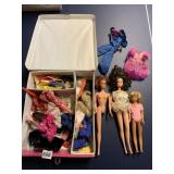 BARBIE CASE WITH DOLLS AND CLOTHES