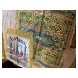 FRINGED SATIN NEW YORK SOUVENIR PILLOW COVER AND