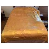MADE IN ITALY GOLD AND PINK FRINGED QUEEN SIZE