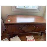 44.5X19X20.5 FOOTED CEDAR CHEST WITH DECORATIVE