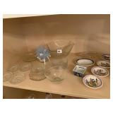 GLASS COASTERS, 4 HAND PAINTED JERUSALEM BOWLS,