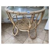 ROUND BAMBOO TABLE 22 INCHES HIGH X 28 INCH