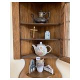 TEAPOTS, CROSS, SHELF SITTERS