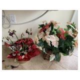 POINSETTIA UP ARTIFICIAL PLANT IN BASKET