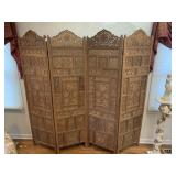 BEAUTIFUL ORNATELY CARVED FOUR PANEL SCREEN 75