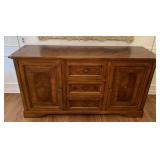 INLAY ACCENT 2 DOORS, 3 CENTER DRAWERS VERY GOOD