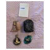 HAND PAINTED AND SIGNED PIN, MINI PERFUME BOTTLE