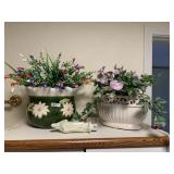 ARTIFICIAL FLOWER ARRANGEMENTS, GREEN PLANTER