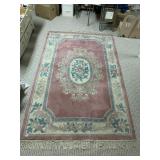 WOOL RUG W/ FRINGE HAND TUFTED 96" X 63"