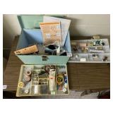 SEWING CHEST AND SUPPLIES