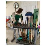 YARD TOOLS OF ALL KINDS INCLUDING RACK!