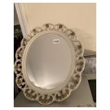WHITE OVAL MIRROR
