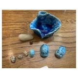 HEAVY PLASTER WITH BRONZE PAINT NATIVITY SCENE