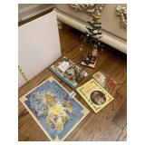 RAZ IMPORTS SANTA WITH TREE AND SLED, CHRISTMAS
