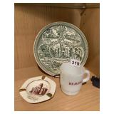 BEAVER MUG, COLORFUL BEAVER COUNTY PA PLATE,