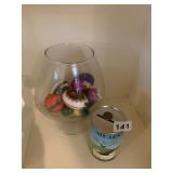 DECORATIVE EGGS IN BRANDI GLASS AND MY LENTEN