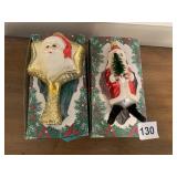 TWO OLD WORLD CHRISTMAS ORNAMENTS WITH BOXES ONE