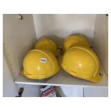 4 YELLOW HARD HATS