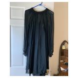 2 PIECE DREES, BLACK BEADED SHEER OVERLAY AND