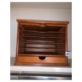 DESK TOP PAPER ORGANIZER WOOD CASE