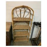 WICKER 4 SHELF UNIT W/ DOME TOP