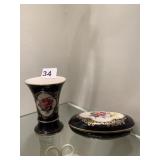 LINDNER KUEPS BAVARIA ECHT COBALT SMALL VASE AND