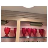 6 PEDESTAL RIBBED GLASSES