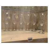 6 ETCHED CHAMPAGNE GLASSES