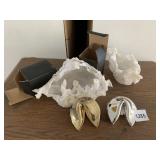 GOLD AND SILVER TONE FORTUNE COOKIE TRINKET BOXES