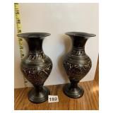 INDIA 9-INCH-HIGH ETCHED BLACK VASE