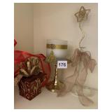 BRASS CANDLESTICK CANDLE STAND AND SCENTED