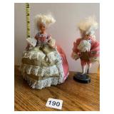 GEORGE AND MARTHA WASHINGTON DOLLS WITH ELABORATE
