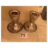 STERLING WEIGHTED BASE CANDLE STICKS