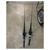 2 FISHING RODS AND REELS