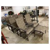 6 ARMCHAIRS W/ FOOTREST CAST ALUMINUM GOOD