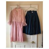 VINTAGE SATIN SKIRT AND PINK DRESS