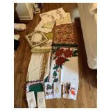 ASSORTED TABLE LINENS AND HAND TOWELS
