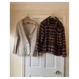 LIZ CLAIBORNE 1 X PLAID COAT AND CHARISMA SWEATER