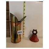 FIRESIDE MATCH HOLDER W/ HANDLE AND BELL