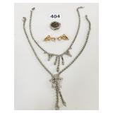 RHINESTONE NECKLACES GOLD TONE RHINESTONE