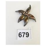 A925 SILVER FLOWER PIN 6.07OZT