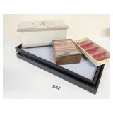 JEWELRY TRAYS WOOD JEWELRY BOX PAINTED HINGED LID